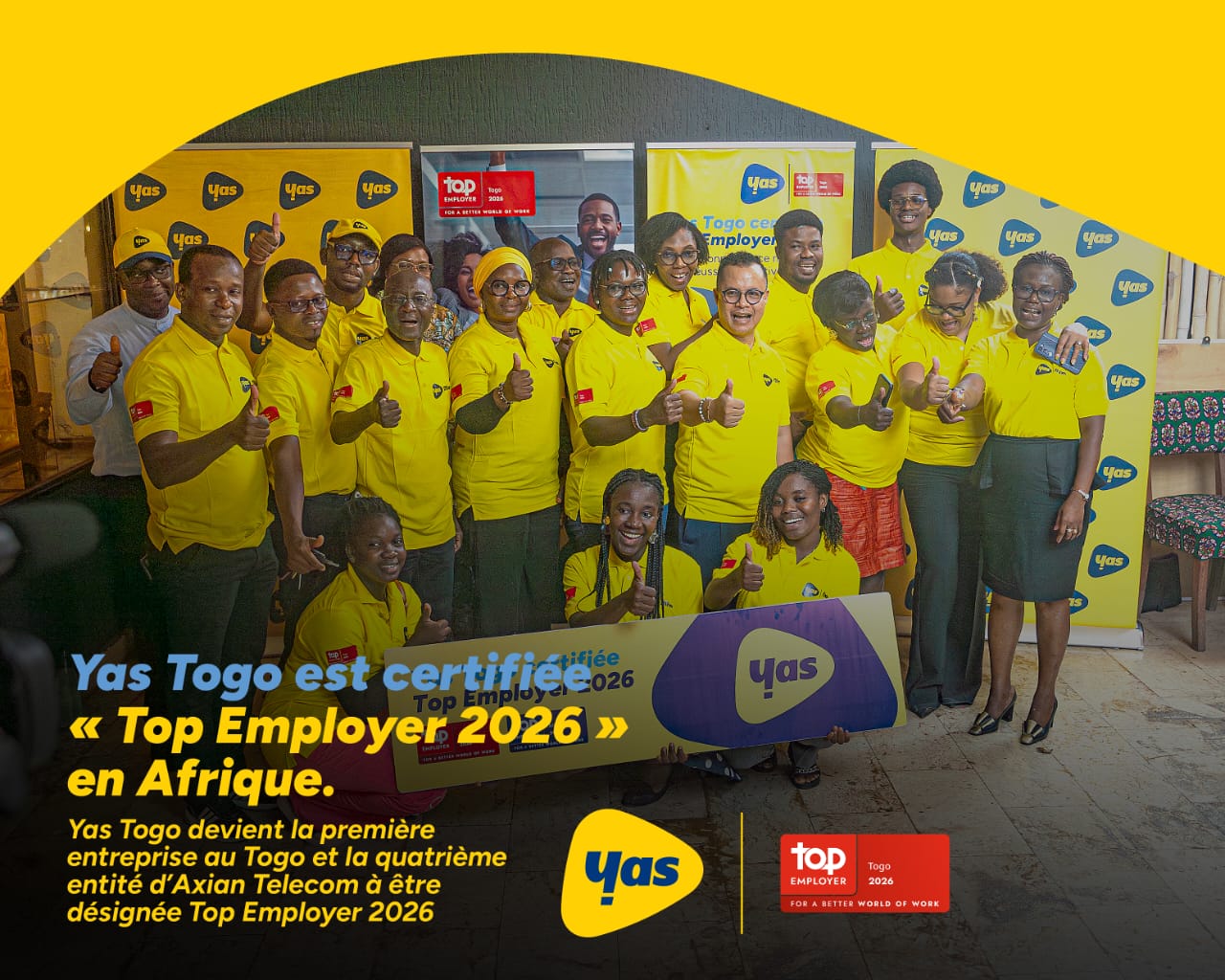 Managment | YAS-Togo certifiée « Top Employer» 2026 au Togo
